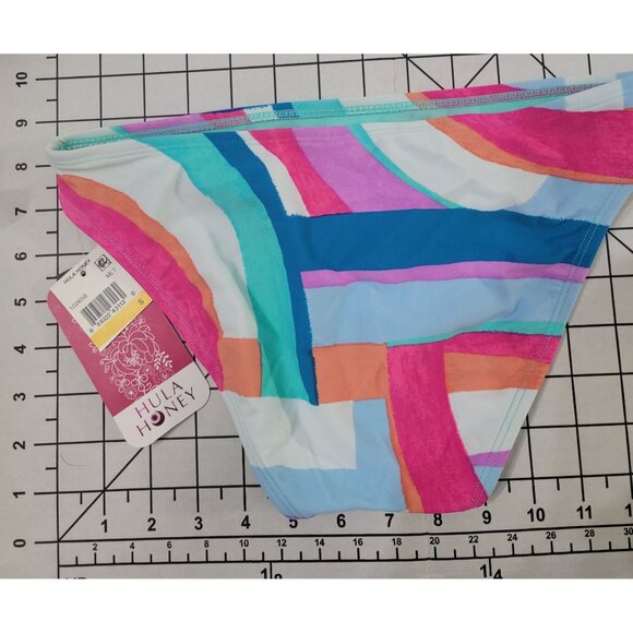 NWT Hula Honey S Flying Colors Rainbow Stripe Cheeky Swim Bottoms #89460 - Picture 3 of 3